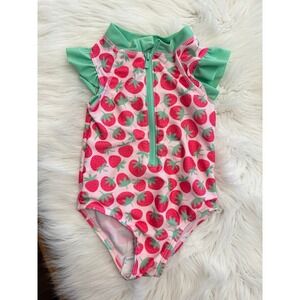 Floatimini strawberry print swimsuit size 18m EUC
